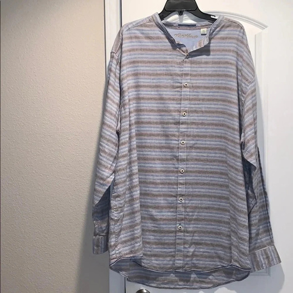 Caribbean Roundtree & Yorke Striped Linen Shirt - Picture 1 of 11